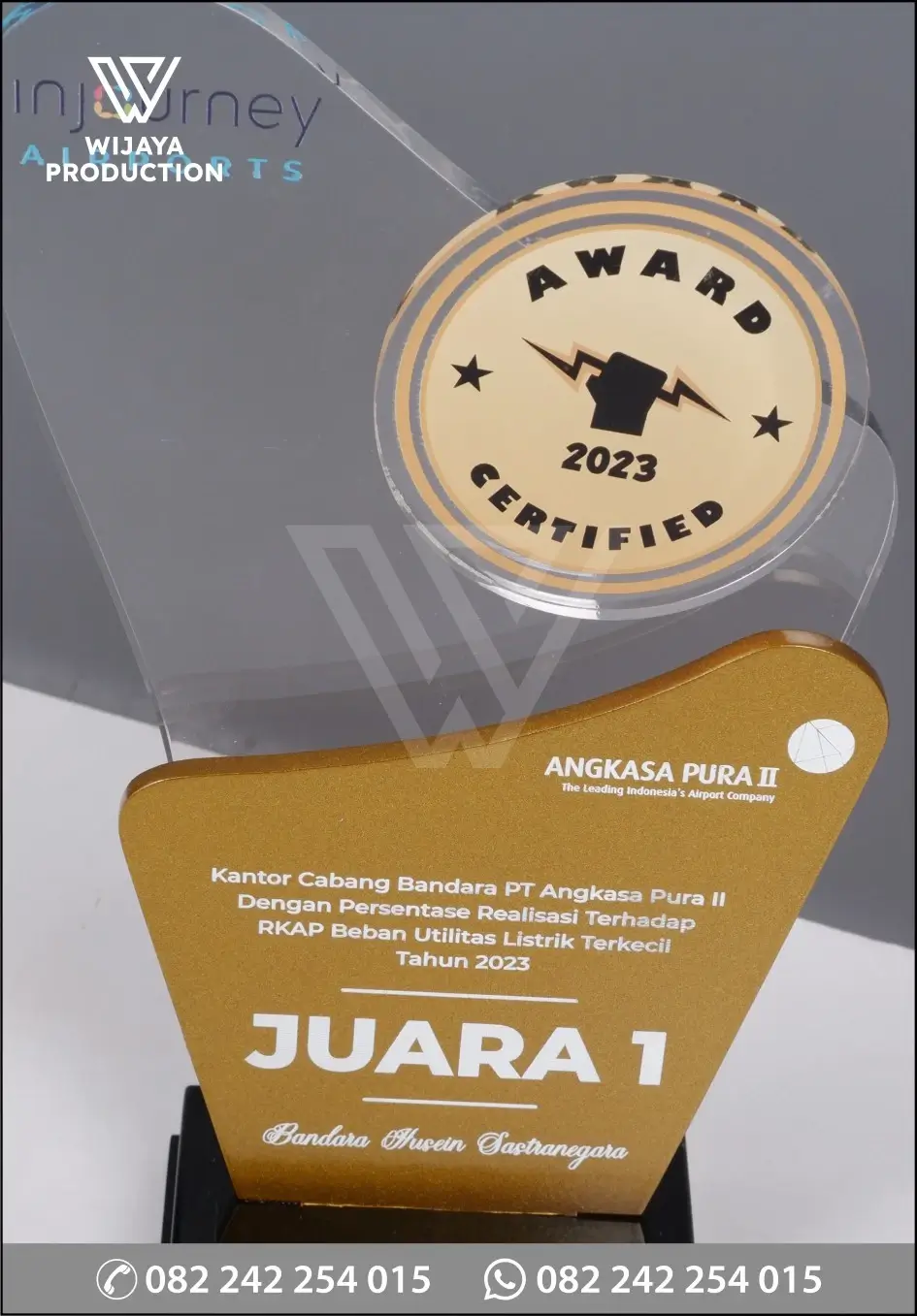 Detail Plakat Akrilik Angkasa Pura Award Certified