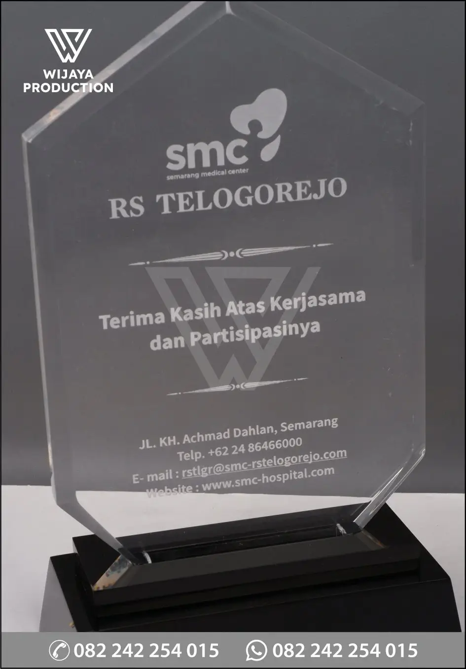 Detail Plakat Akrilik RS Telogorejo