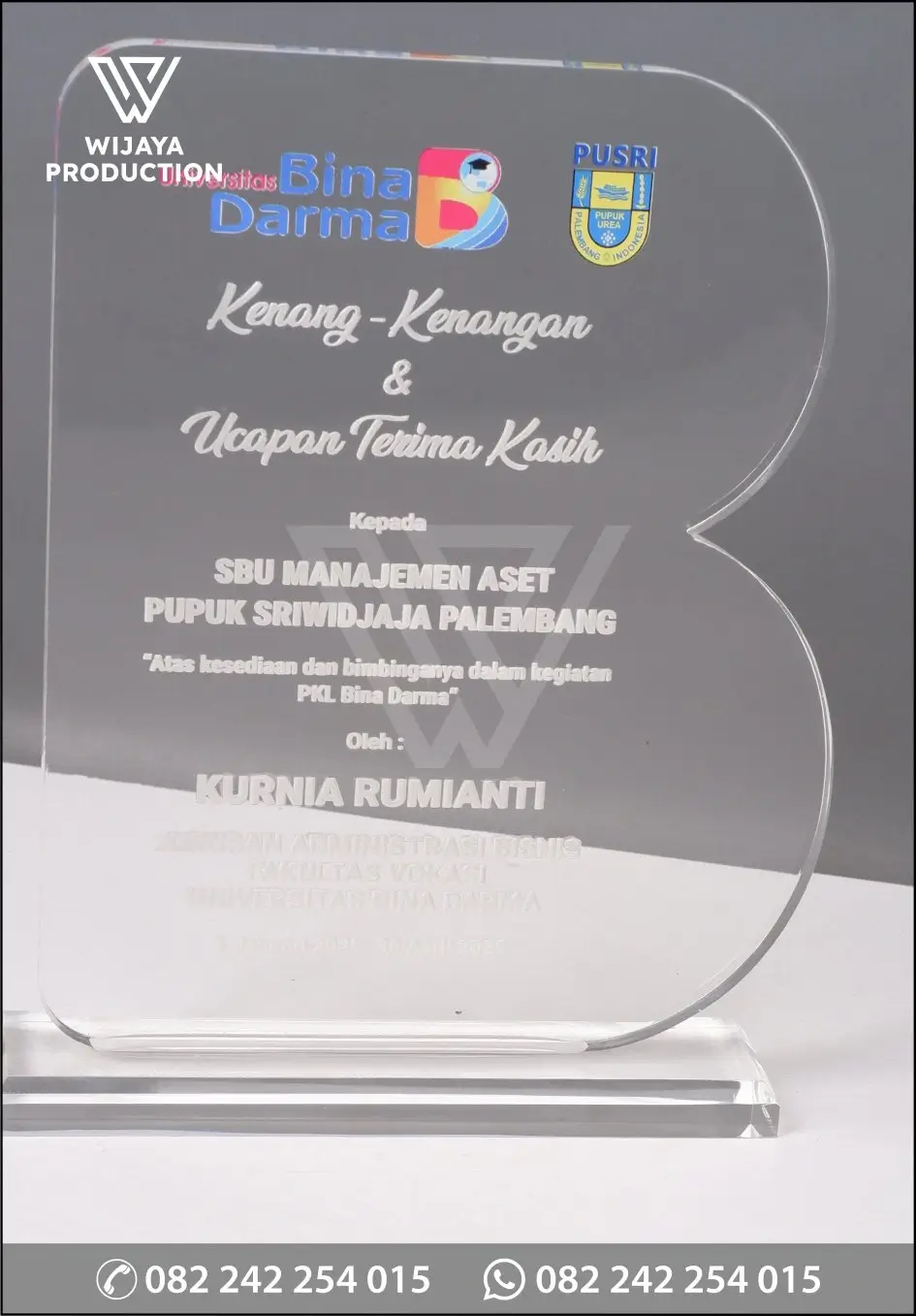 Detail Plakat Akrilik PKL Bina Darma