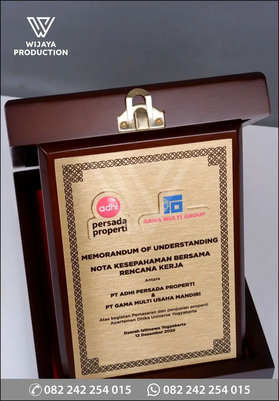 Detail Plakat Kayu Box Memorandum of Understanding (MoU)