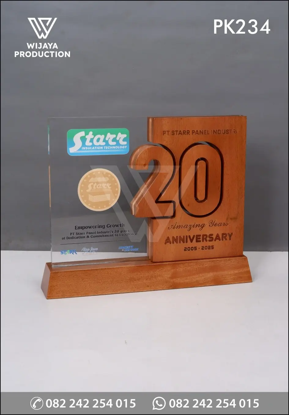 Plakat Kayu Akrilik Anniversary PT Starr Panel Industri