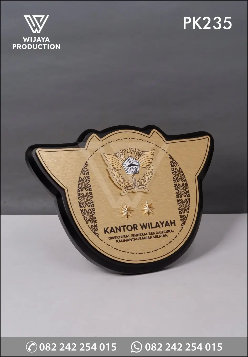 Plakat Kayu Logam Kantor Wilayah DJBC Kalimantan Bagian Selatan