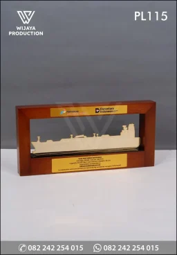 Plakat Logam Frame Kayu VLOC Pertamina Gas Dahlia