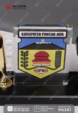 Plakat Akrilik Jam Pen Holder Kabupaten Puncak Jaya