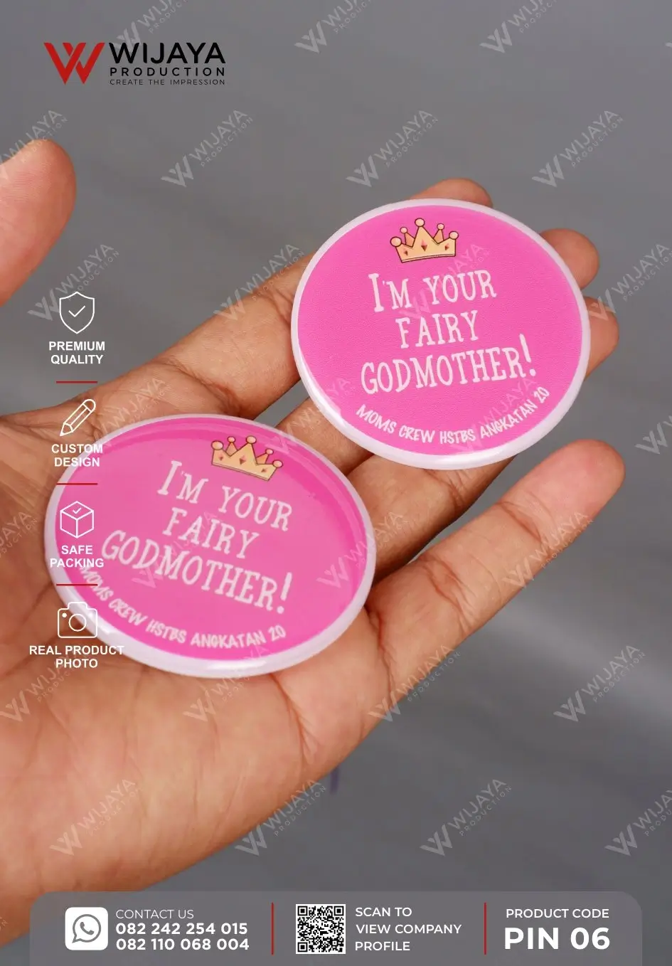Detail Pin Akrilik Moms Crew Hstbs Angkatan 20