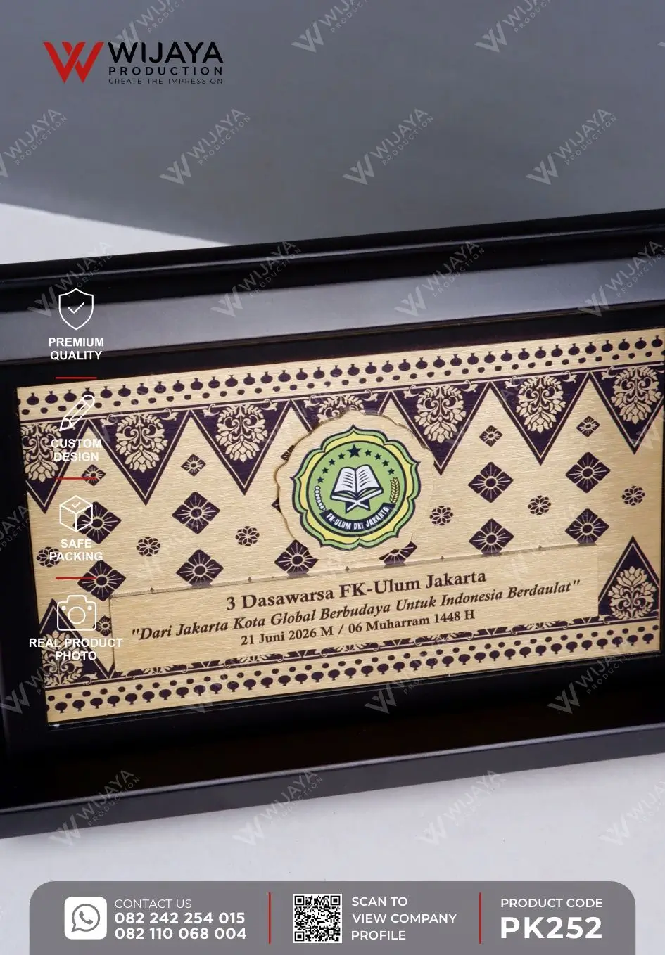 Detail Plakat Kayu Box 3 Dasawarsa FK-Ulum Jakarta