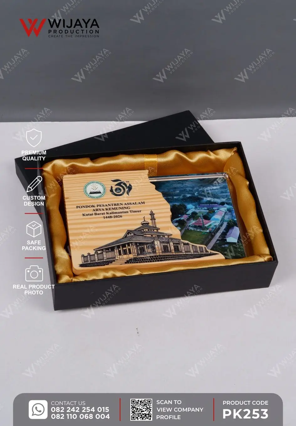 Box Plakat Kayu Akrilik Pondok Pesantren Assalam Arya Kemuning