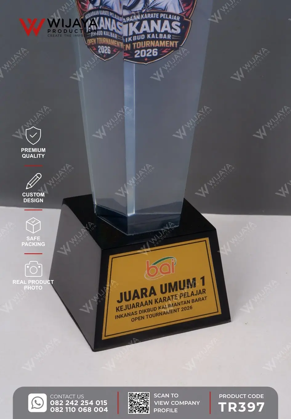 Detail Piala Resin Kejuaraan Karate Pelajar