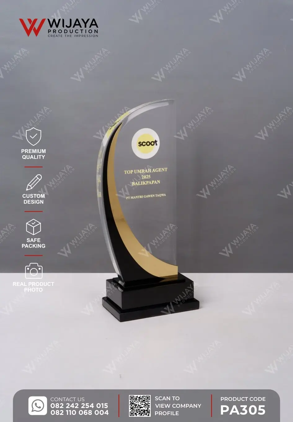 Plakat Akrilik Penghargaan Mitra Bisnis & Top Agent