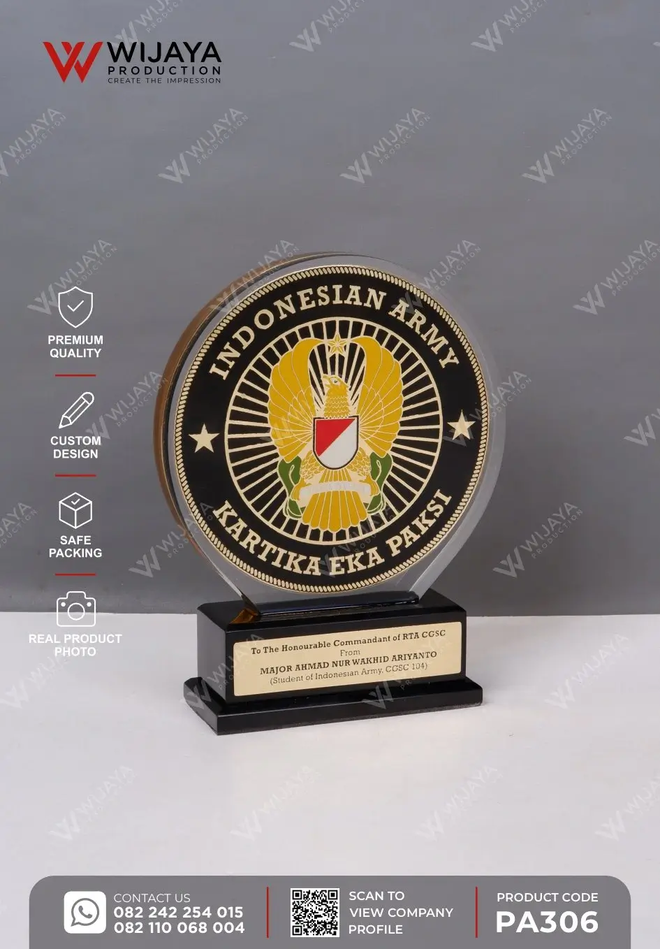 Plakat Akrilik Penghargaan Instansi & Militer