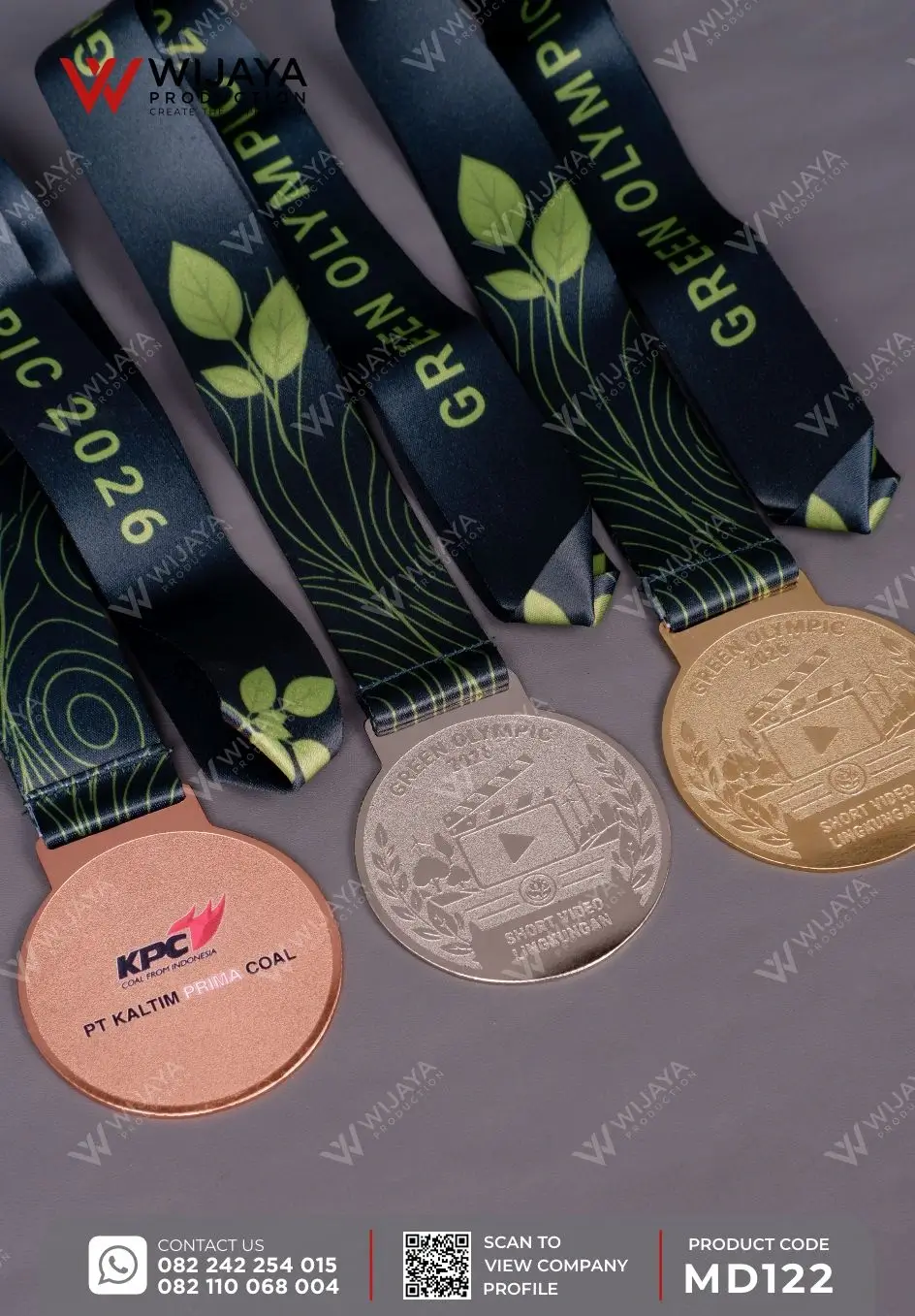 Detail Medali Logam Green Olympic 2026 PT KPC
