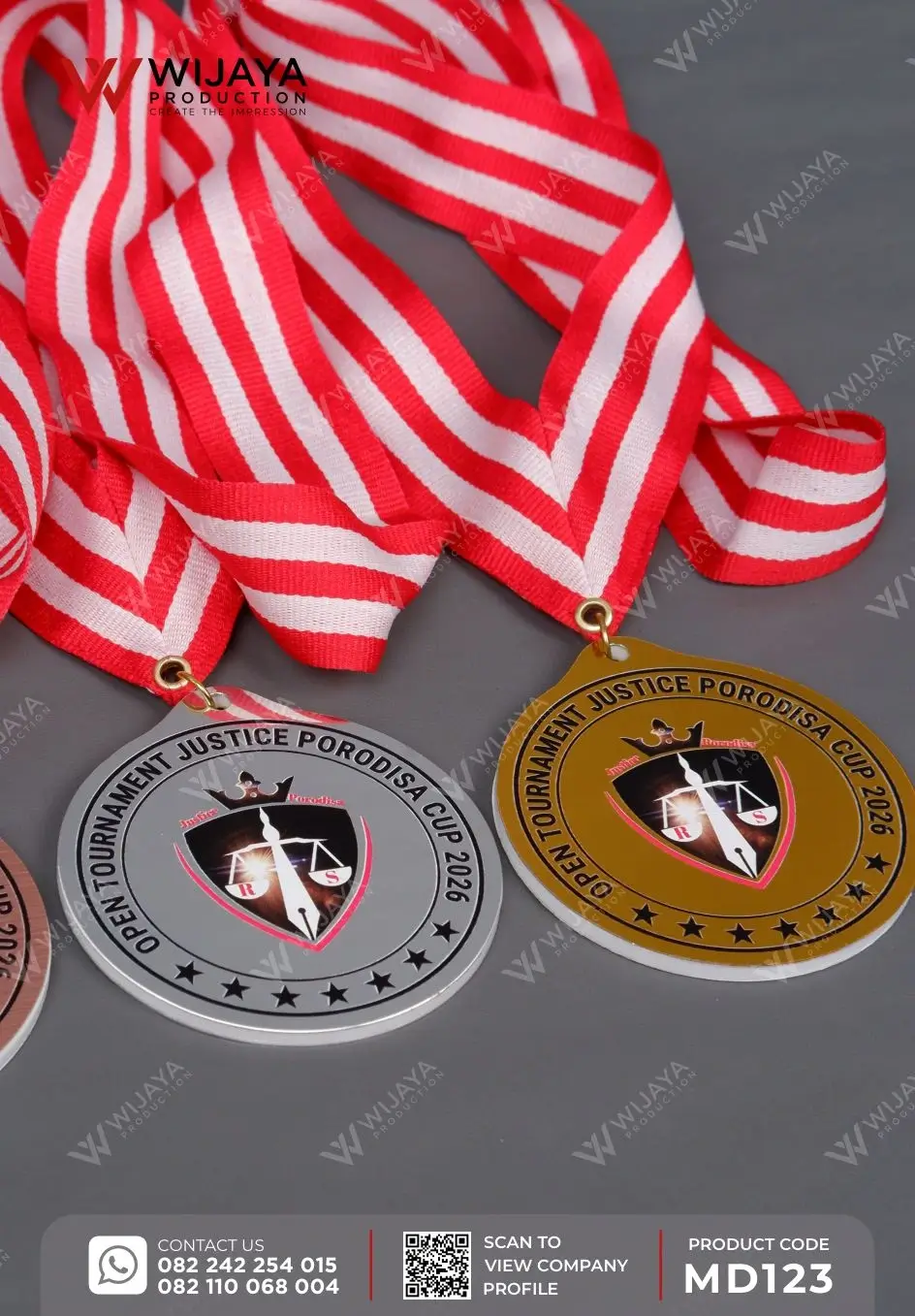 Detail Medali Akrilik Open Tournament Justice Porodisa Cup