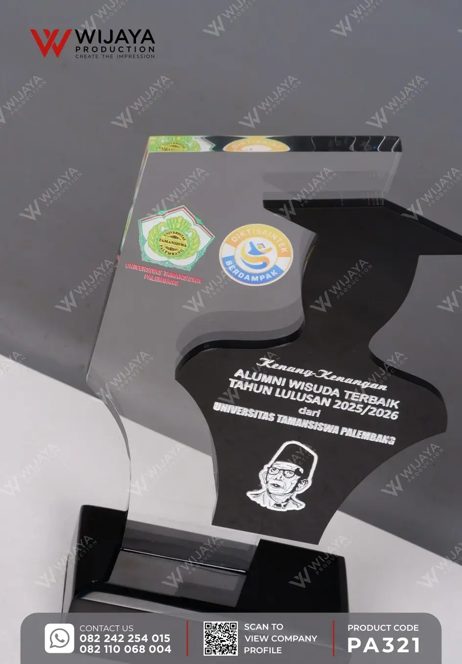 Detail Plakat Akrilik Penghargaan Wisuda & Kelulusan Akademik