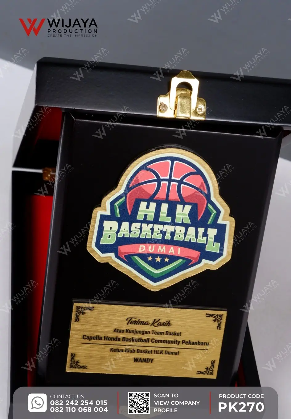 Detail Plakat Kayu Box HLK Basketball Dumai