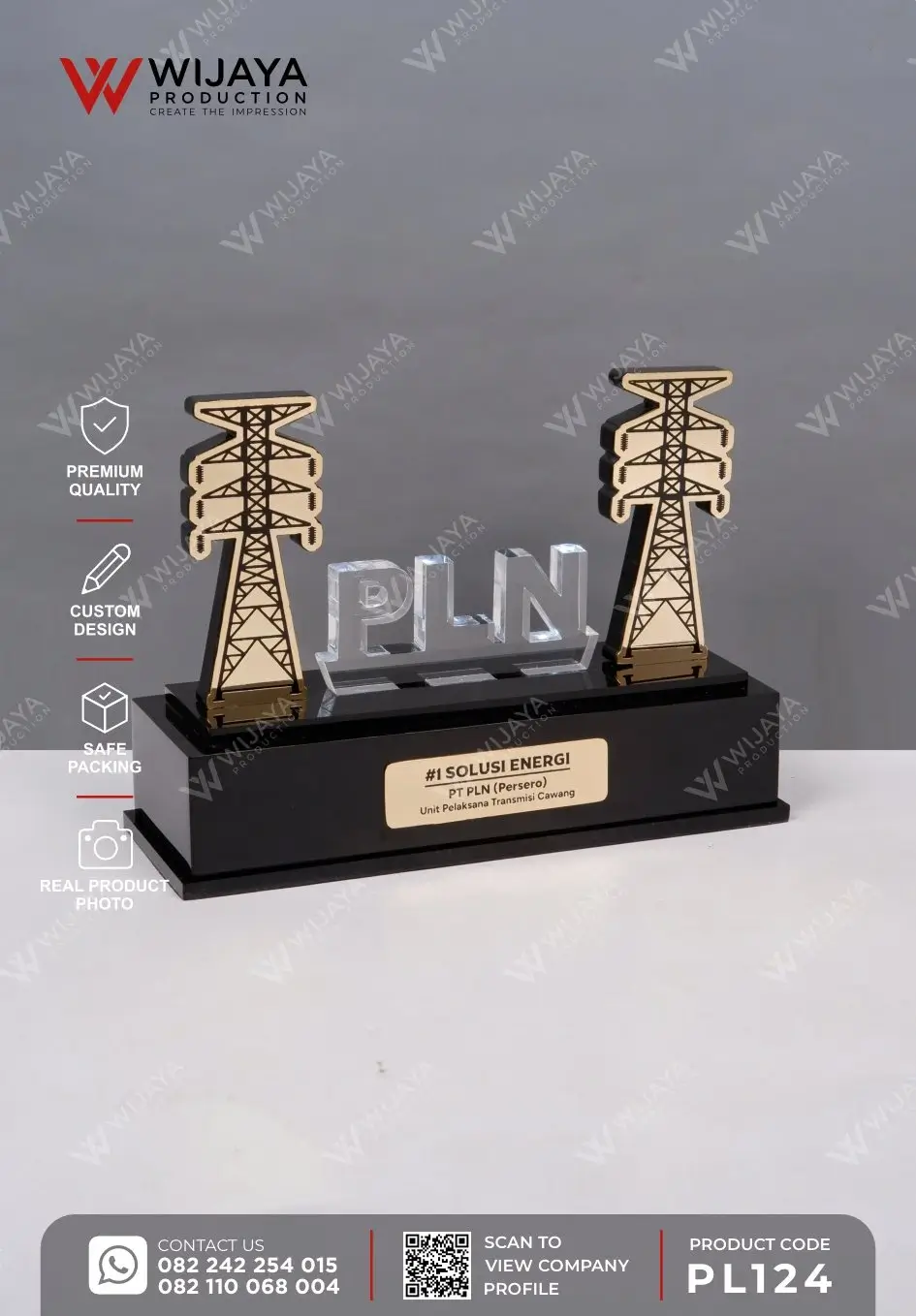 Plakat Logam Menara SUTET PLN