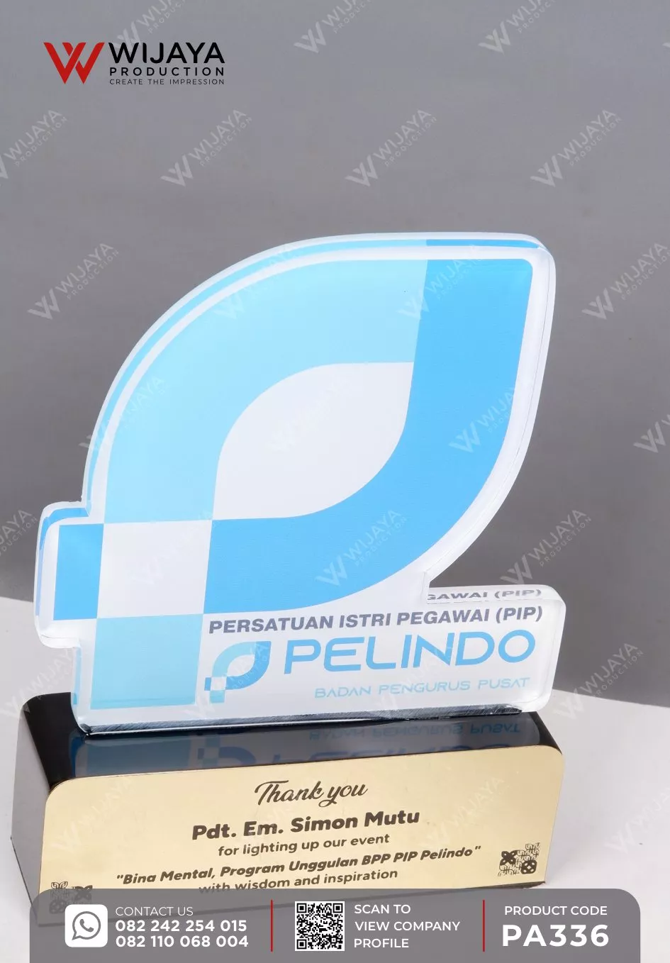 Detail Plakat Akrilik Apresiasi Pembicara PIP Pelindo