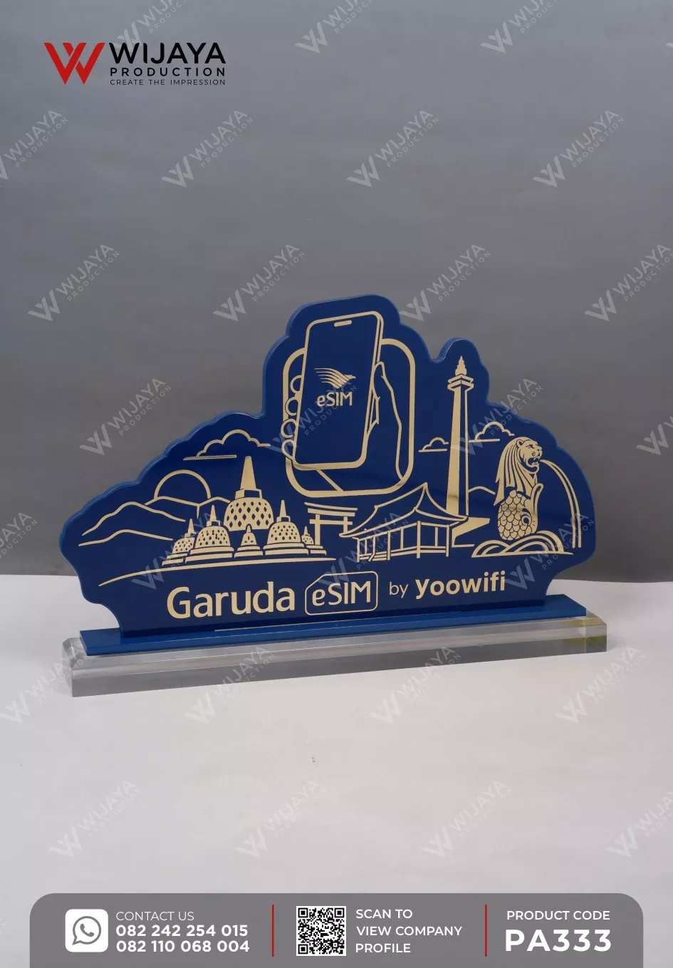 Plakat Akrilik Garuda eSIM by Yoowifi